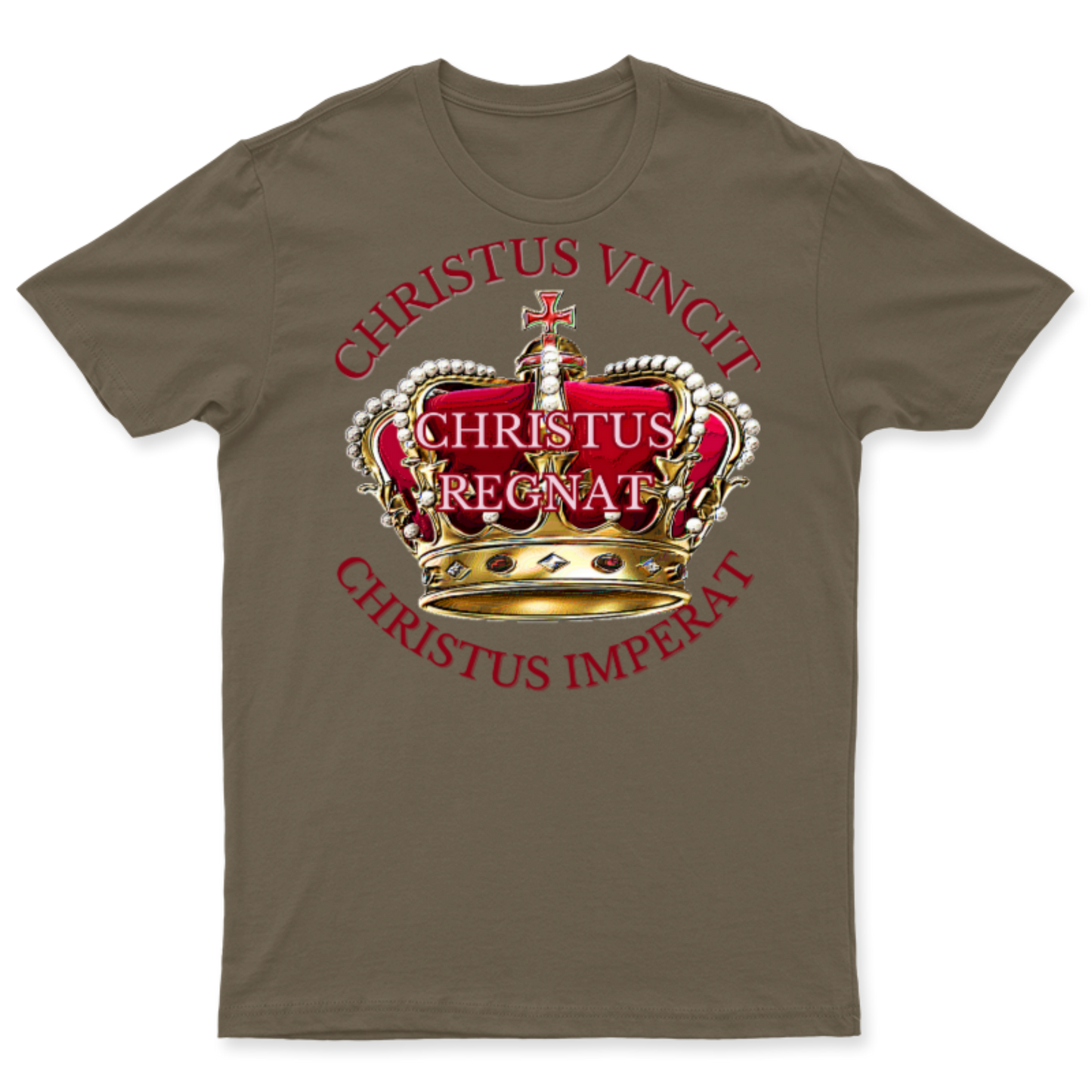 Playera Christus Regnat colores obscuros para Hombre